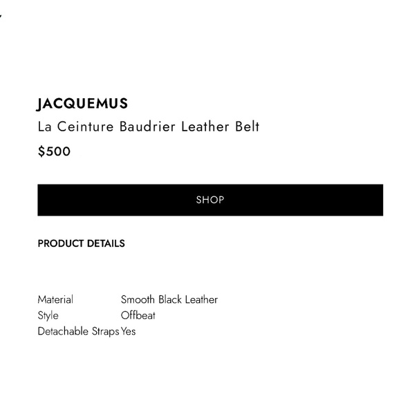 Jacquemus Mens Black Leather La Ceinture Baudrier Harness Belt - Picture 9 of 10